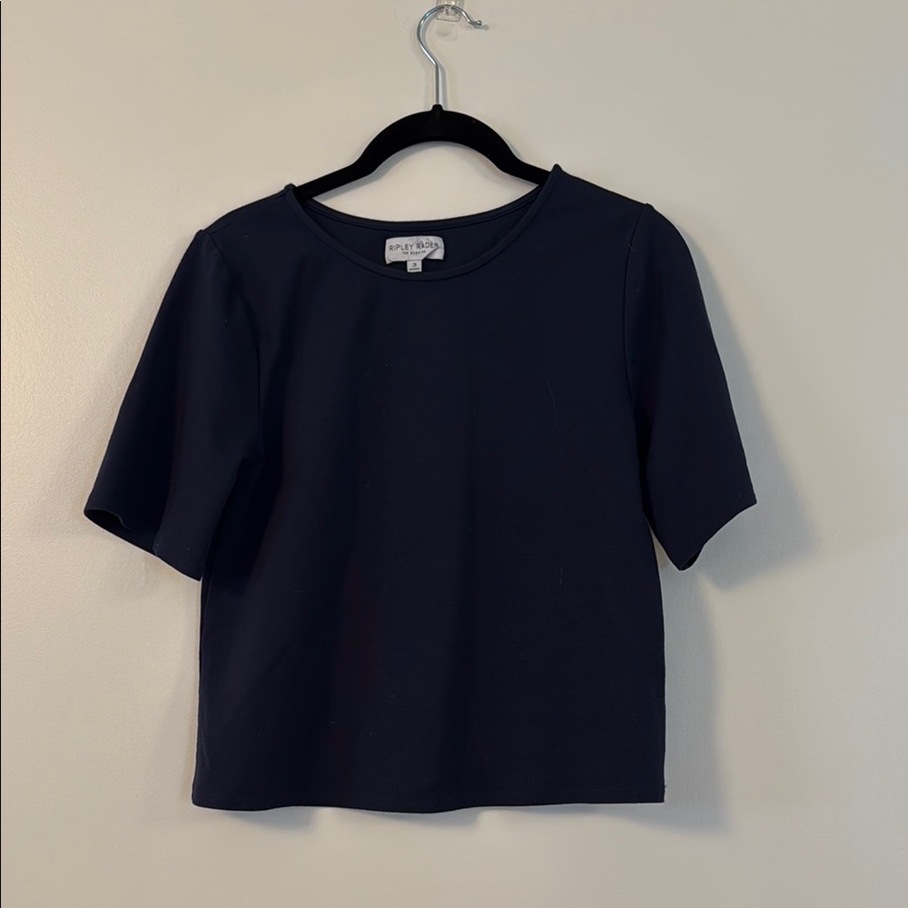Navy Boxy Fitted Short Sleeve Tee
